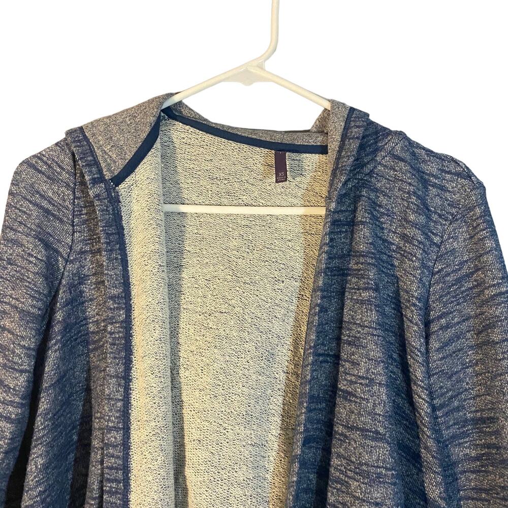 NYDJ Heathered Blue Hooded Opened Waterfall Draped Jacket Women Sz XS - Picture 6 of 7